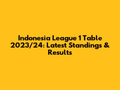 Indonesia League 1 Table 2023/24: Latest Standings & Results