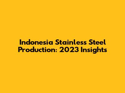 Indonesia Stainless Steel Production: 2023 Insights