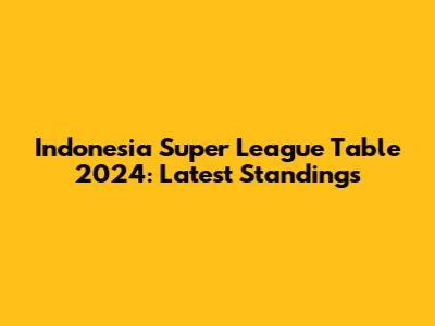 Indonesia Super League Table 2024: Latest Standings