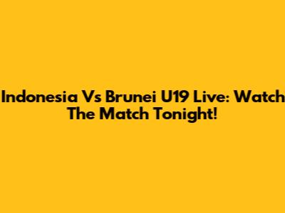 Indonesia Vs Brunei U19 Live: Watch The Match Tonight!