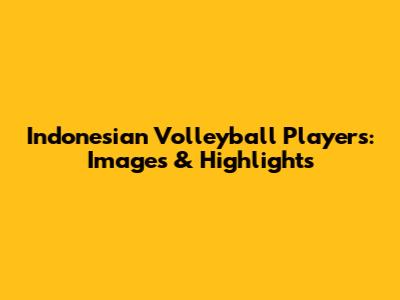 Indonesian Volleyball Players: Images & Highlights