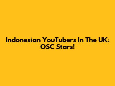 Indonesian YouTubers In The UK: OSC Stars!