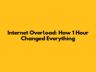 Internet Overload: How 1 Hour Changed Everything