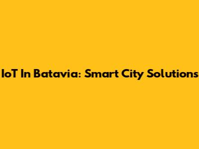 IoT In Batavia: Smart City Solutions