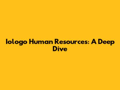 Iologo Human Resources: A Deep Dive