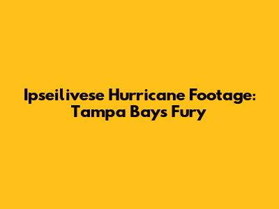 Ipseilivese Hurricane Footage: Tampa Bay's Fury