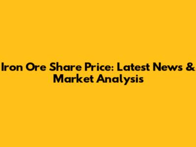 Iron Ore Share Price: Latest News & Market Analysis