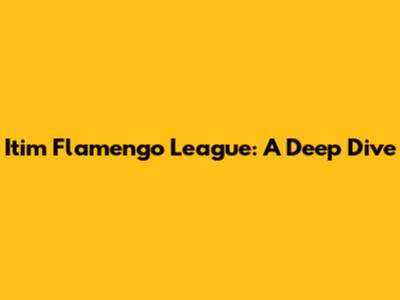 Itim Flamengo League: A Deep Dive