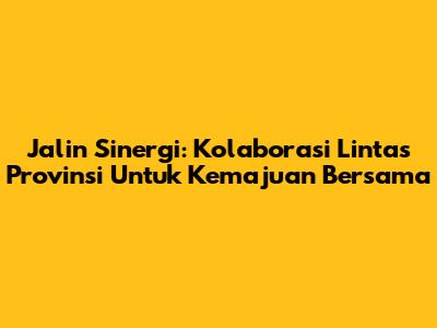 Jalin Sinergi: Kolaborasi Lintas Provinsi Untuk Kemajuan Bersama
