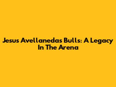 Jesus Avellaneda's Bulls: A Legacy In The Arena