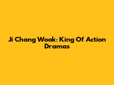 Ji Chang Wook: King Of Action Dramas
