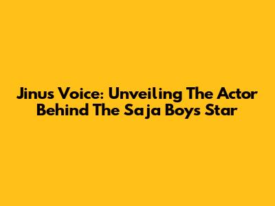 Jinu's Voice: Unveiling The Actor Behind The Saja Boys' Star