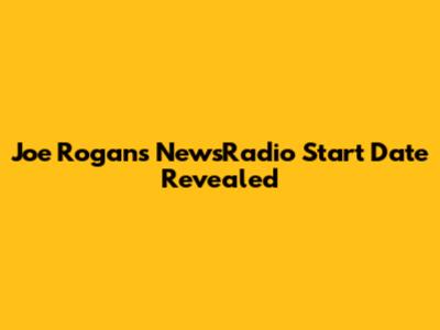 Joe Rogan's NewsRadio Start Date Revealed