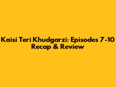 Kaisi Teri Khudgarzi: Episodes 7-10 Recap & Review