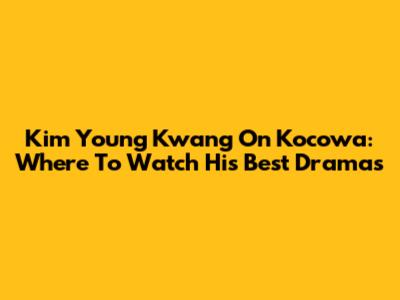 Kim Young Kwang On Kocowa: Where To Watch His Best Dramas
