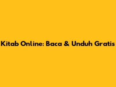 Kitab Online: Baca & Unduh Gratis