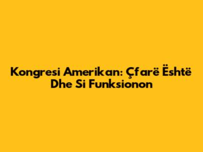 Kongresi Amerikan: Çfarë Është Dhe Si Funksionon