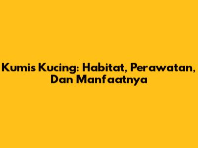 Kumis Kucing: Habitat, Perawatan, Dan Manfaatnya