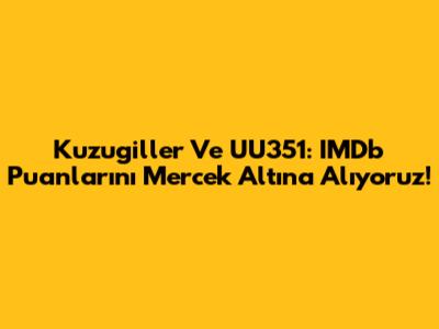 Kuzugiller Ve UU351: IMDb Puanlarını Mercek Altına Alıyoruz!