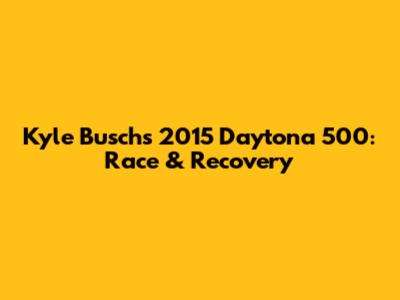 Kyle Busch's 2015 Daytona 500: Race & Recovery