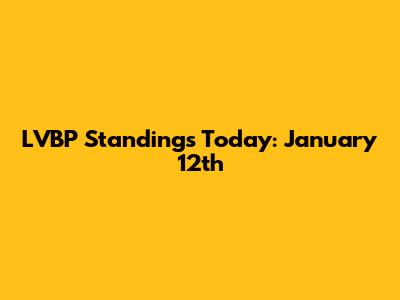 LVBP Standings Today: January 12th