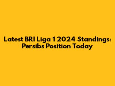 Latest BRI Liga 1 2024 Standings: Persib's Position Today