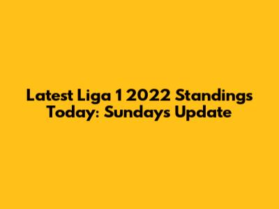 Latest Liga 1 2022 Standings Today: Sunday's Update