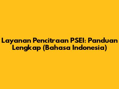 Layanan Pencitraan PSEI: Panduan Lengkap (Bahasa Indonesia)