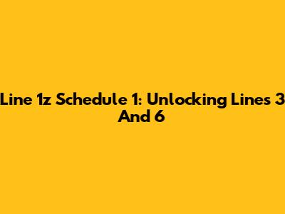 Line 1z Schedule 1: Unlocking Lines 3 And 6