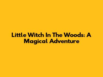 Little Witch In The Woods: A Magical Adventure