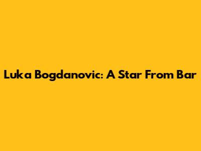 Luka Bogdanovic: A Star From Bar