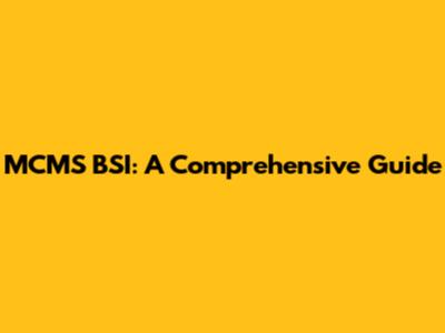 MCMS BSI: A Comprehensive Guide