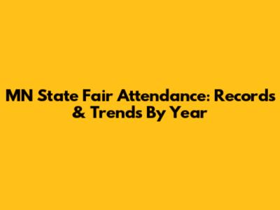 MN State Fair Attendance: Records & Trends By Year