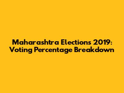 Maharashtra Elections 2019: Voting Percentage Breakdown
