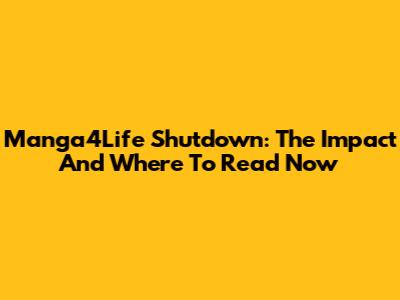 Manga4Life Shutdown: The Impact And Where To Read Now