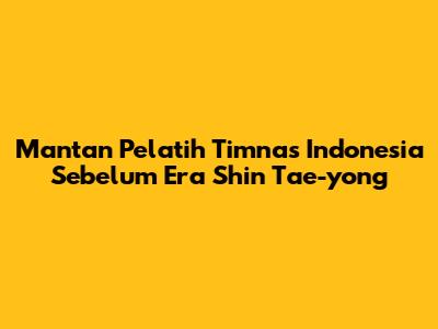 Mantan Pelatih Timnas Indonesia Sebelum Era Shin Tae-yong