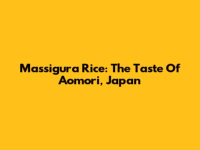 Massigura Rice: The Taste Of Aomori, Japan