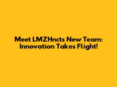Meet LMZHnct's New Team: Innovation Takes Flight!