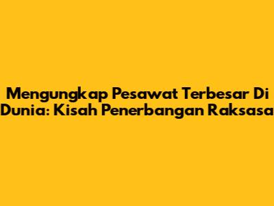 Mengungkap Pesawat Terbesar Di Dunia: Kisah Penerbangan Raksasa
