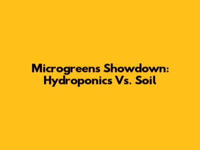 Microgreens Showdown: Hydroponics Vs. Soil