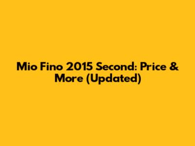 Mio Fino 2015 Second: Price & More (Updated)