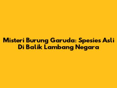 Misteri Burung Garuda: Spesies Asli Di Balik Lambang Negara
