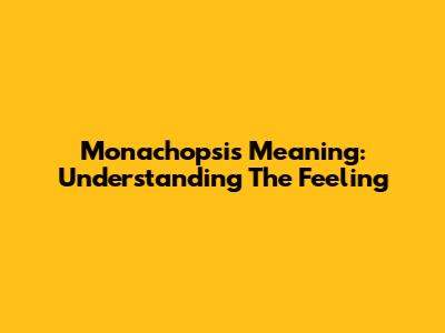 Monachopsis Meaning: Understanding The Feeling