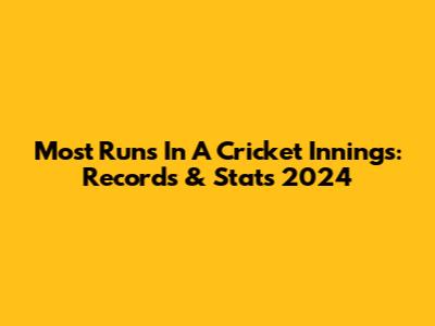 Most Runs In A Cricket Innings: Records & Stats 2024