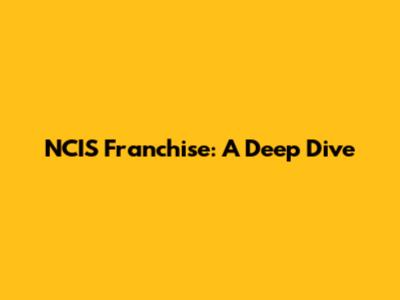 NCIS Franchise: A Deep Dive