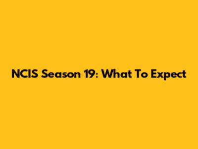 NCIS Season 19: What To Expect