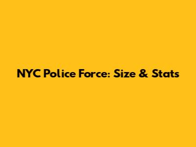 NYC Police Force: Size & Stats