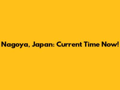 Nagoya, Japan: Current Time Now!
