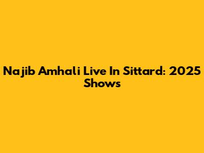 Najib Amhali Live In Sittard: 2025 Shows