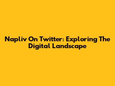 Napliv On Twitter: Exploring The Digital Landscape